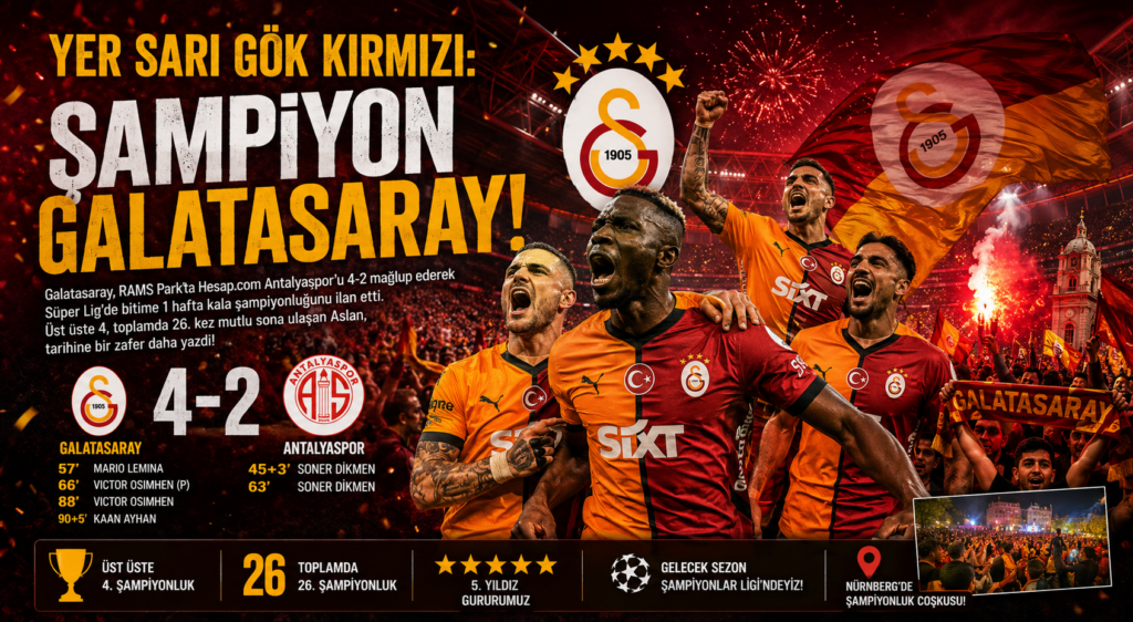 YER SARI GÖK KIRMIZI: ŞAMPİYON GALATASARAY…