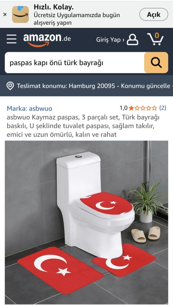 AMAZON’DA SKANDAL SATIŞ: TÜRK BAYRAĞI PASPAS OLARAK SATIŞA SUNULDU